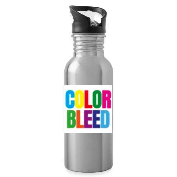 ColorBleed - Trinkflasche mit integriertem Trinkhalm - Lightsilver - Rechts