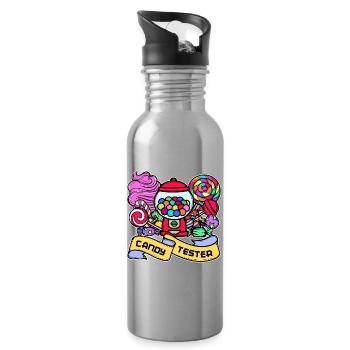 Sweet candy candy confectioner statement - Water bottle with straw - silver - Right