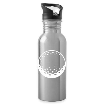 Golf Ball Golfer Cup Symbol Club - Trinkflasche mit integriertem Trinkhalm - Lightsilver - Rechts