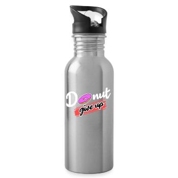 Cool Donut Statement Süßigkeiten Backen Nachspeise - Trinkflasche mit integriertem Trinkhalm - Lightsilver - Rechts