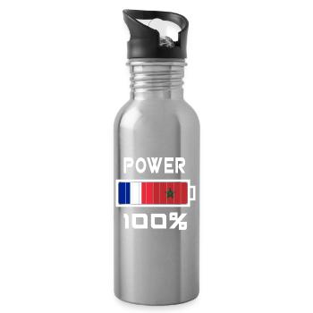 Morocco and France are 100% - Water bottle with straw - silver - Right