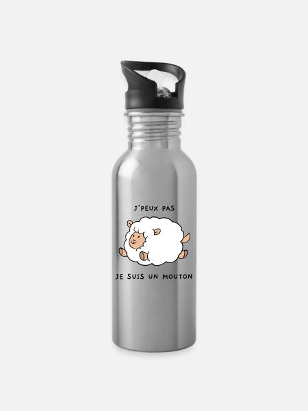 J'peux pas je suis un mouton - Gourde avec paille intégrée - argent clair