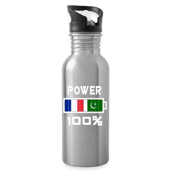 Pakistan and France are in power - Water bottle with straw - silver - Right