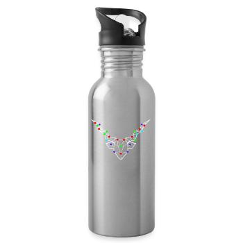 Konstellation Horoskop Galaxie Himmel Steinbock - Trinkflasche mit integriertem Trinkhalm - Lightsilver - Rechts
