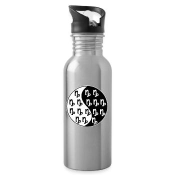 Esoteric Zodiac Sign Capricorn Horoscope Galaxy - Water bottle with straw - silver - Right