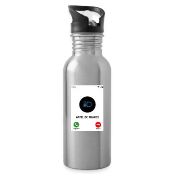 Appel de phares - Gourde avec paille intégrée - argent clair - Droite