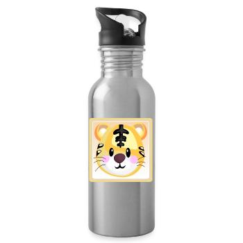 TIGER BABY KINDERGARTENKIND - Trinkflasche mit integriertem Trinkhalm - Lightsilver - Rechts