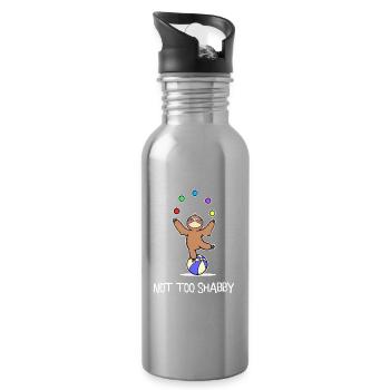 Tier Lustig Faultier Statement Zoo Urwaldbewohner - Trinkflasche mit integriertem Trinkhalm - Lightsilver - Rechts
