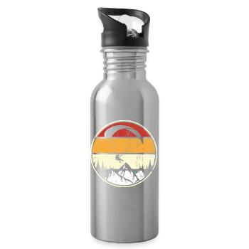 Cercle de l’aigle de Sunset Peaks - Gourde avec paille intégrée - argent clair - Droite