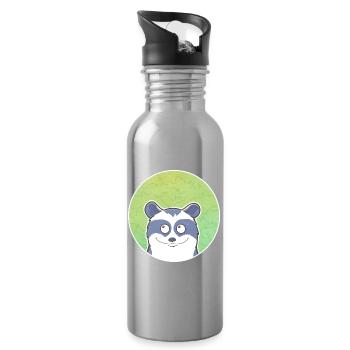 Raccoon - Water bottle with straw - silver - Right