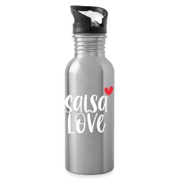 L’amour de la salsa! Cadeau de danse Dancer Latino - Gourde avec paille intégrée - argent clair - Droite