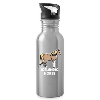 Pferdeliebe Pferde Pferdefan Islandpferde Spruch - Trinkflasche mit integriertem Trinkhalm - Lightsilver - Rechts