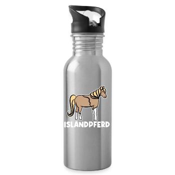 Islandpferde Pferde Pferdefan Stute Fohlen Spruch - Trinkflasche mit integriertem Trinkhalm - Lightsilver - Rechts