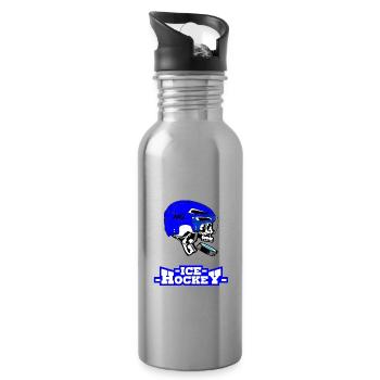 Ice hockey - Water bottle with straw - silver - Right