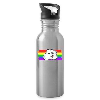 Regenbogen Transgender Lgbt Rechte Homosexueller - Trinkflasche mit integriertem Trinkhalm - Lightsilver - Rechts