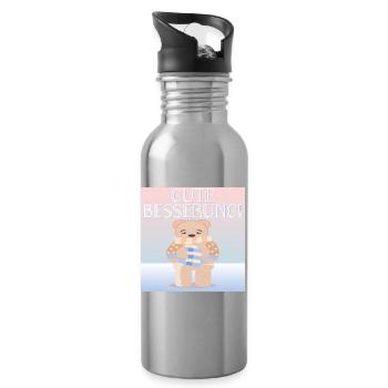 Gute Besserung - KINDER FIEBER - Trinkflasche mit integriertem Trinkhalm - Lightsilver - Rechts
