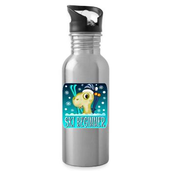 SKI BEGINNER - WINTER DINOSAURIER - Trinkflasche mit integriertem Trinkhalm - Lightsilver - Rechts