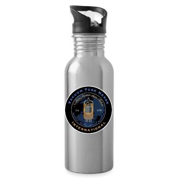 Vacuum Tube Nerds - Fantasie Club Abzeichen - Trinkflasche mit integriertem Trinkhalm - Lightsilver - Rechts