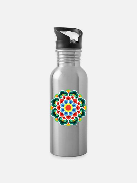 Dancheong 단청 - single (Ver.9) - Water bottle with straw - silver