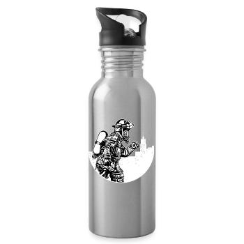 Volunteer fire brigade Professional fire brigade Fire protection - Water bottle with straw - silver - Right