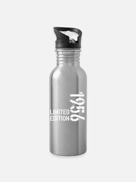 LIMITIERTE AUFLAGE 1956 - Trinkflasche mit integriertem Trinkhalm - Lightsilver