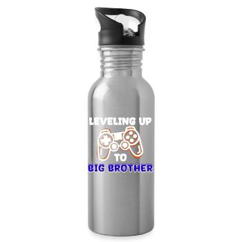 Pregnant Family Happiness Baby Statement Family - Water bottle with straw - silver - Right