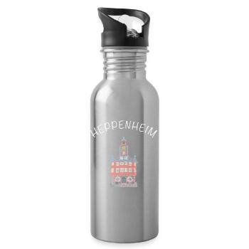 Historisches Rathaus Heppenheim, Hessen - Trinkflasche mit integriertem Trinkhalm - Lightsilver - Rechts