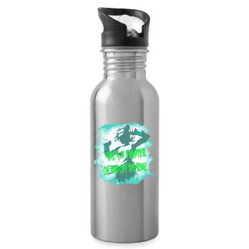 Fighter She's a fighter - Water bottle with straw - silver - Right