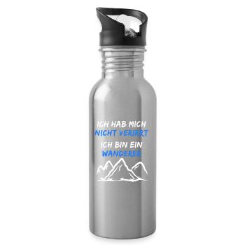 Berggipfel Wanderwege Statement Wandern Wanderer - Trinkflasche mit integriertem Trinkhalm - Lightsilver - Rechts