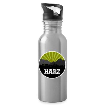 Harz Retro Skyline - Trinkflasche mit integriertem Trinkhalm - Lightsilver - Rechts