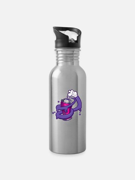 Express Myself - Water bottle with straw - silver