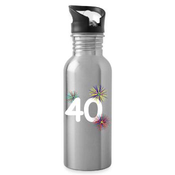 frauen apparel, 40 buntes Feuerkerk - Trinkflasche mit integriertem Trinkhalm - Lightsilver - Rechts