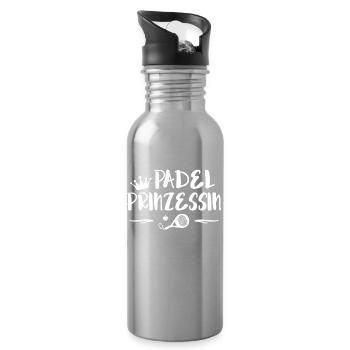 Padel Spieler Padelspiel Statement Rückschlag - Trinkflasche mit integriertem Trinkhalm - Lightsilver - Rechts