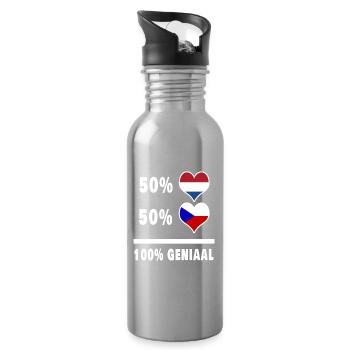Tschechien und Niederlande 100% Genius Vl - Trinkflasche mit integriertem Trinkhalm - Lightsilver - Rechts