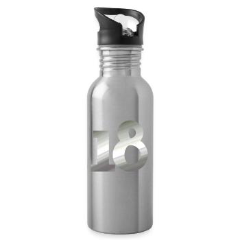 für männer, 18 metallischer farbverlauf - Trinkflasche mit integriertem Trinkhalm - Lightsilver - Rechts