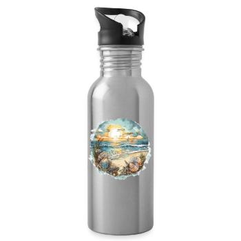 Beach Dream - Water bottle with straw - silver - Right