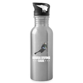 Design de plongée sous-marine - Gourde avec paille intégrée - argent clair - Droite