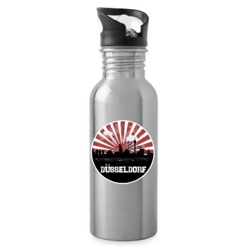 Dusseldorf Skyline Home Game - Water bottle with straw - silver - Right