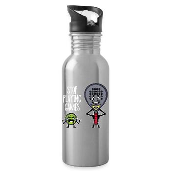 Player Padel Racket Padel Team Statement Coach - Water bottle with straw - silver - Right