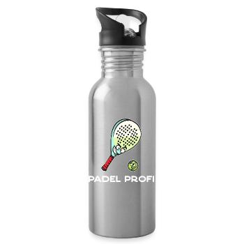 Sports Racket Balls Statement Padel Padel Game - Water bottle with straw - silver - Right