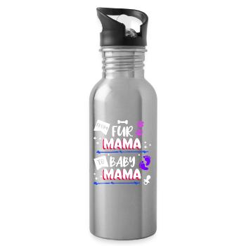 Pacifier Mom Statement Pregnancy Pregnant - Water bottle with straw - silver - Right