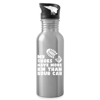 Hiking Statement Nature Experience Mountain Summit Tours - Water bottle with straw - silver - Right