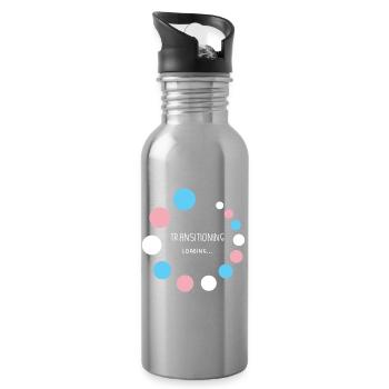 Pride Month - Übergang... Laden - Trinkflasche mit integriertem Trinkhalm - Lightsilver - Rechts
