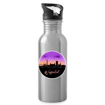Wuppertal Fine Skyline - Water bottle with straw - silver - Right