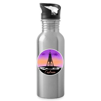 Cuxhaven Fine Skyline - Trinkflasche mit integriertem Trinkhalm - Lightsilver - Rechts
