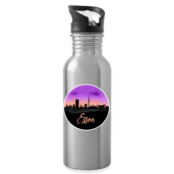 Essen Fine Skyline - Trinkflasche mit integriertem Trinkhalm - Lightsilver - Rechts