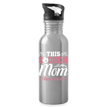 Soccer Mom - Water bottle with straw - silver - Right
