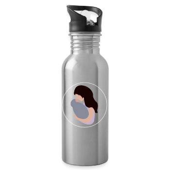 Mother and Child - Water bottle with straw - silver - Right