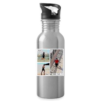 The pleasure of running - Water bottle with straw - silver - Right