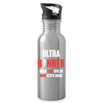 Ultra Runner. Lorsque les jambes abandonnent, l’ continue. - Gourde avec paille intégrée - argent clair - Droite